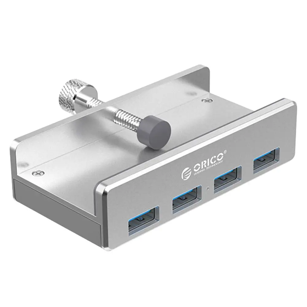 

Алюминиевый 4-портовый концентратор USB 3,0 MH4PU, внешний разветвитель USB3.0 с зажимом, устройство для чтения SD-карт, адаптер порта питания для ноу...