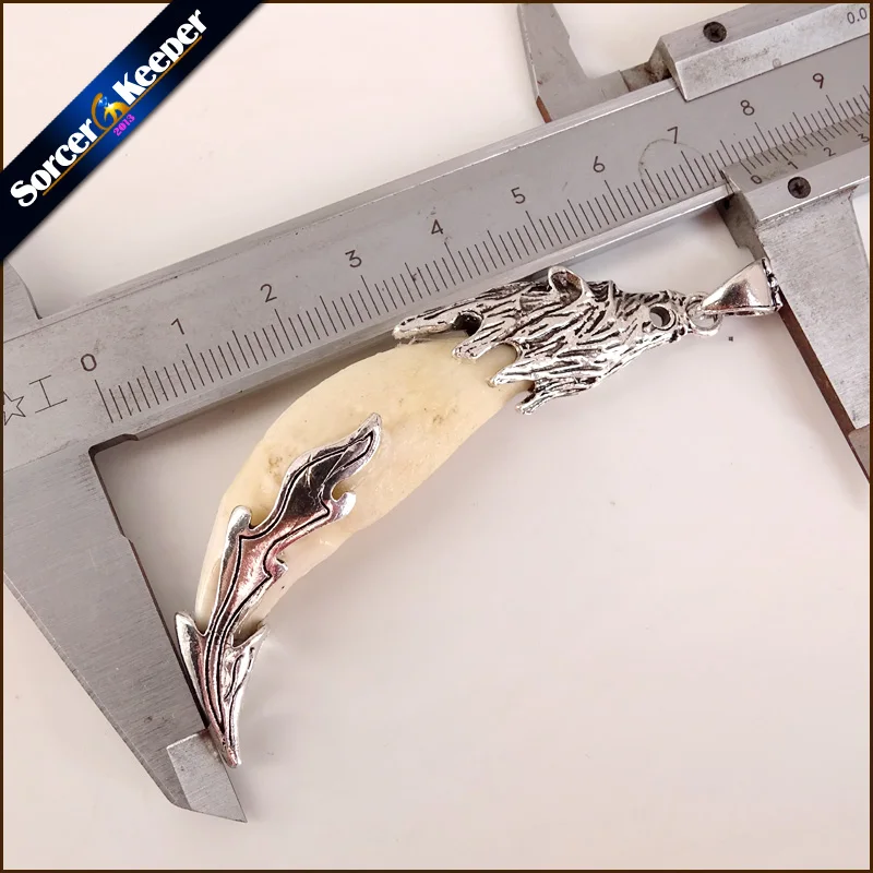 Панк Мода отважный мужской волчий зуб Спайк Кулон настоящая кость ожерелье