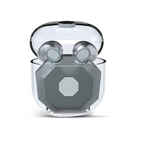 tws bluetooth earphone wireless earbuds portable hi fi sound hd mic with transparent charging case creative design