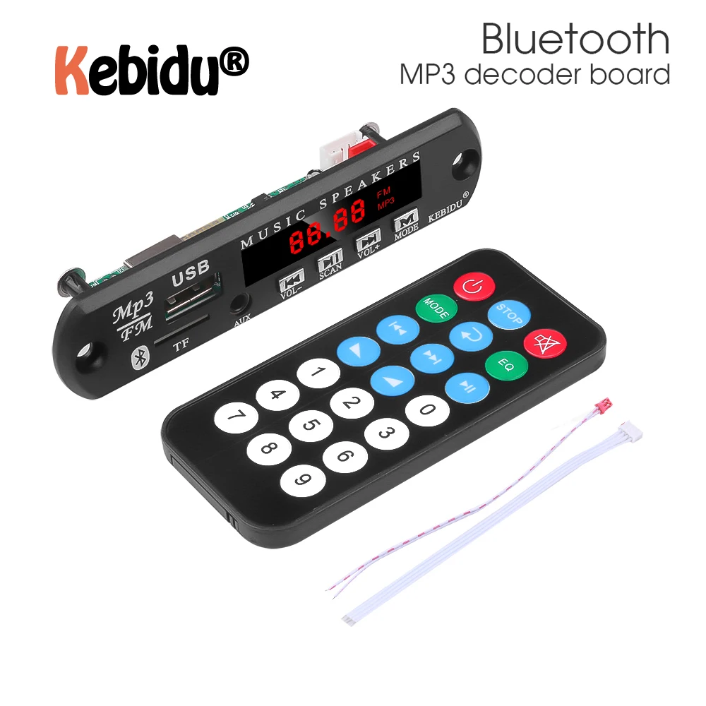 Kebidu Bluetooth DC 5 в MP3 WMA декодер плата беспроводные автомобильные аудиомодули USB FM TF