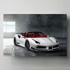 Плакаты на стену кабриолета White Ferraris 488, современные настенные художественные картины на холсте, плакаты и принты для декора гостиной