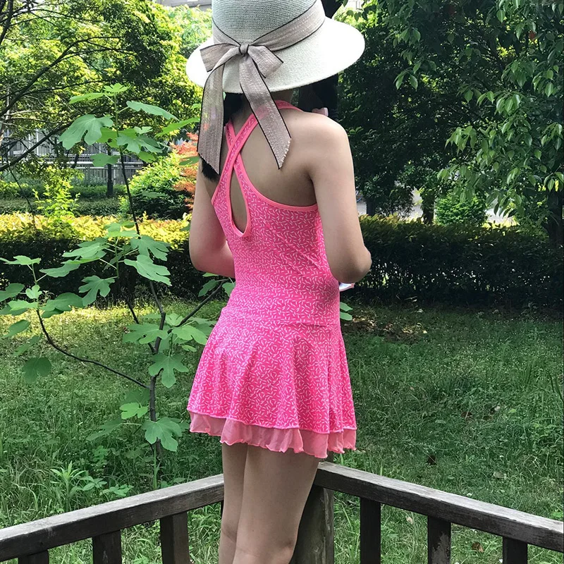 Женский слитный купальник для девочек-подростков купальный костюм с принтом