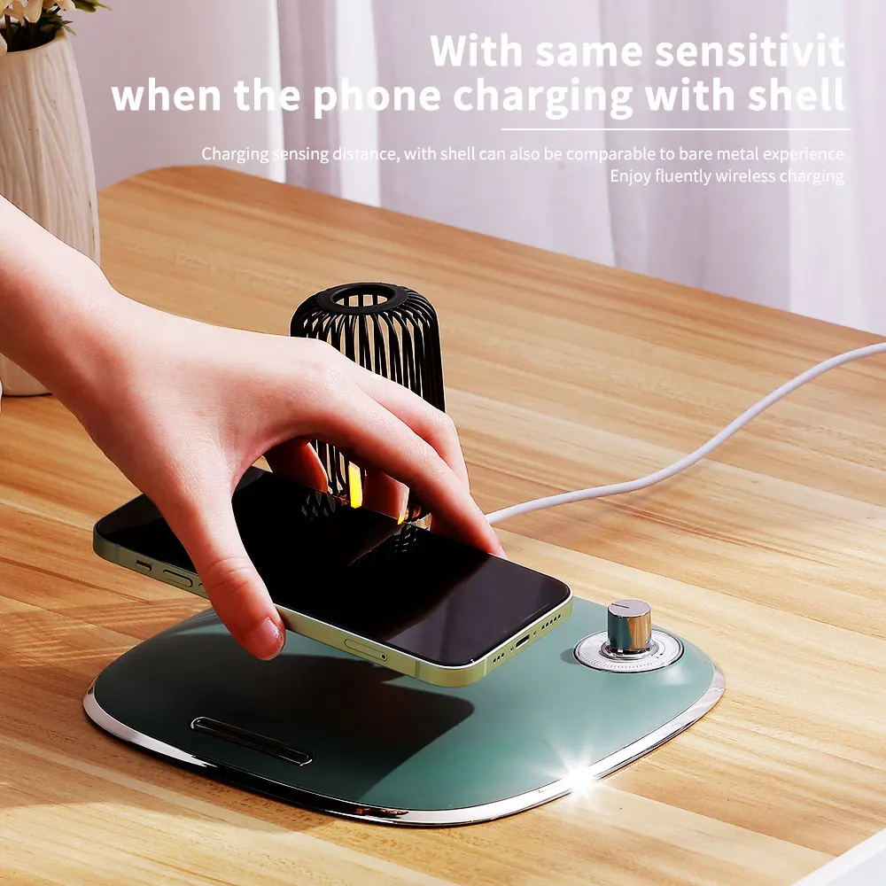 

wireless charger with lamp for iPhone 13 12 11 X XR Fast charger stand for bedroom office night light