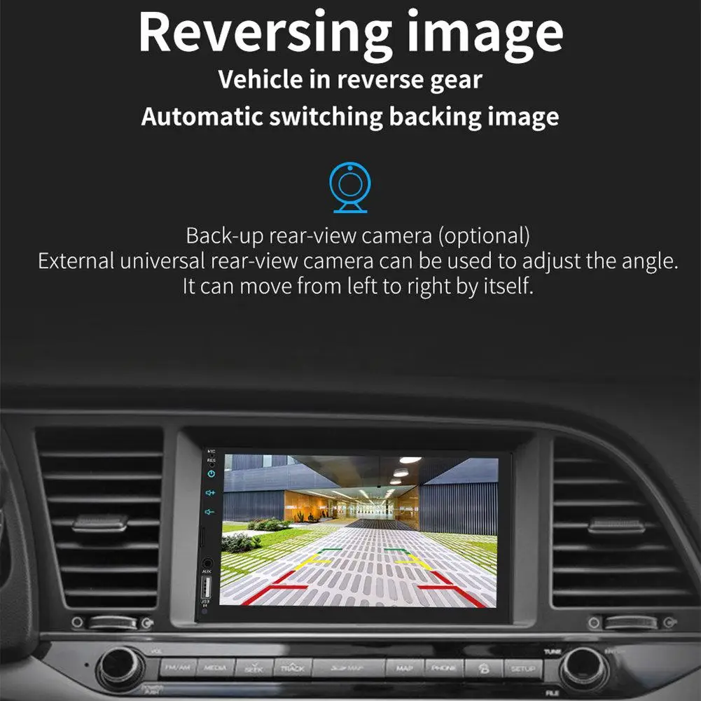 Автомагнитола 2 DIN с 7-дюймовым сенсорным экраном Bluetooth MP5 плеером для Android/IOS