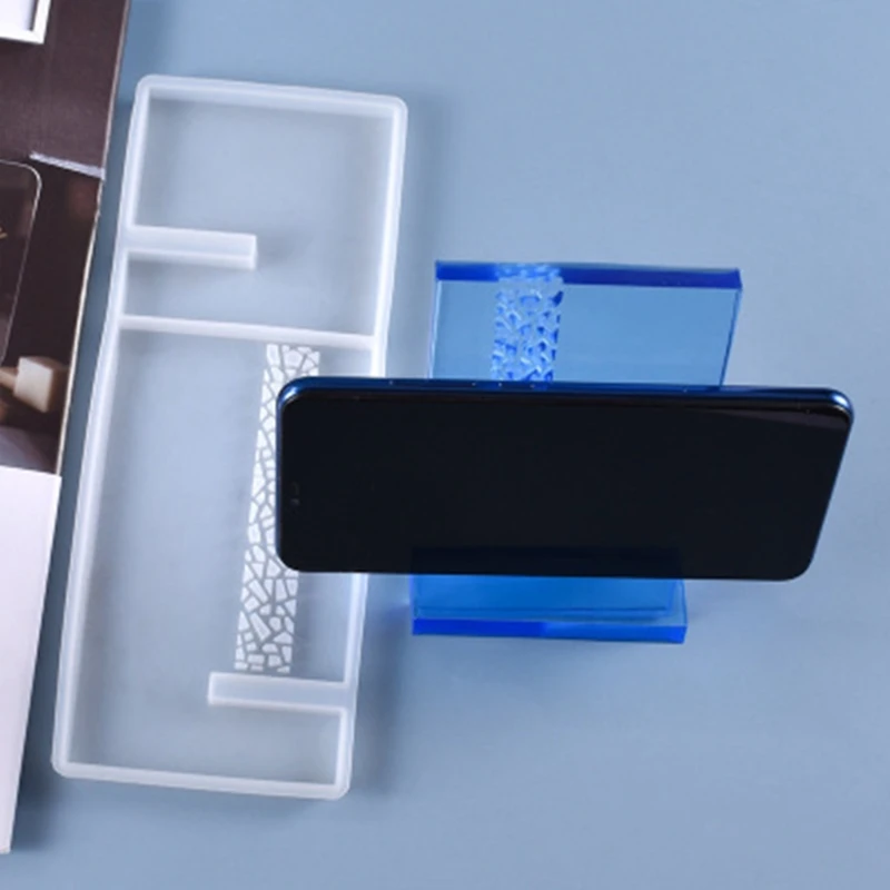 

2021 New Crystal Epoxy Resin Mold Cellphone Bracket Tablet Holder Stand Silicone Mould