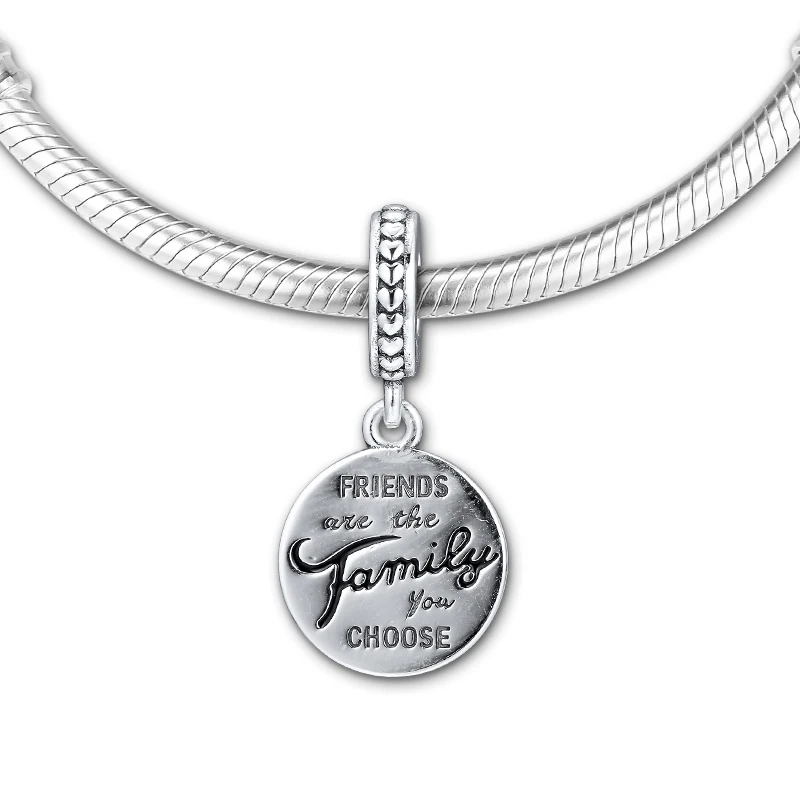

Charms Fits for Europe Bracelets 100% 925 Sterling Silver Jewelry Friends Are Family Pendant Beads Free Shipping