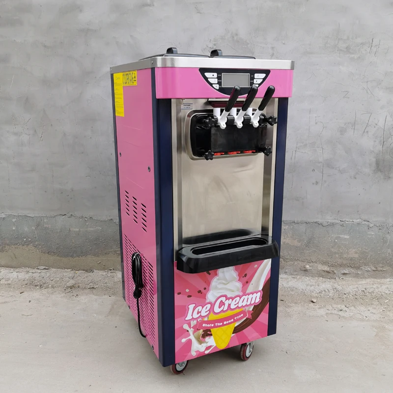 

Commercial Ice Cream Soft Machine 3 Flavors Vertical Ice Cream Makers For Dessert Shop Ice Cream Vending Machine 2100W