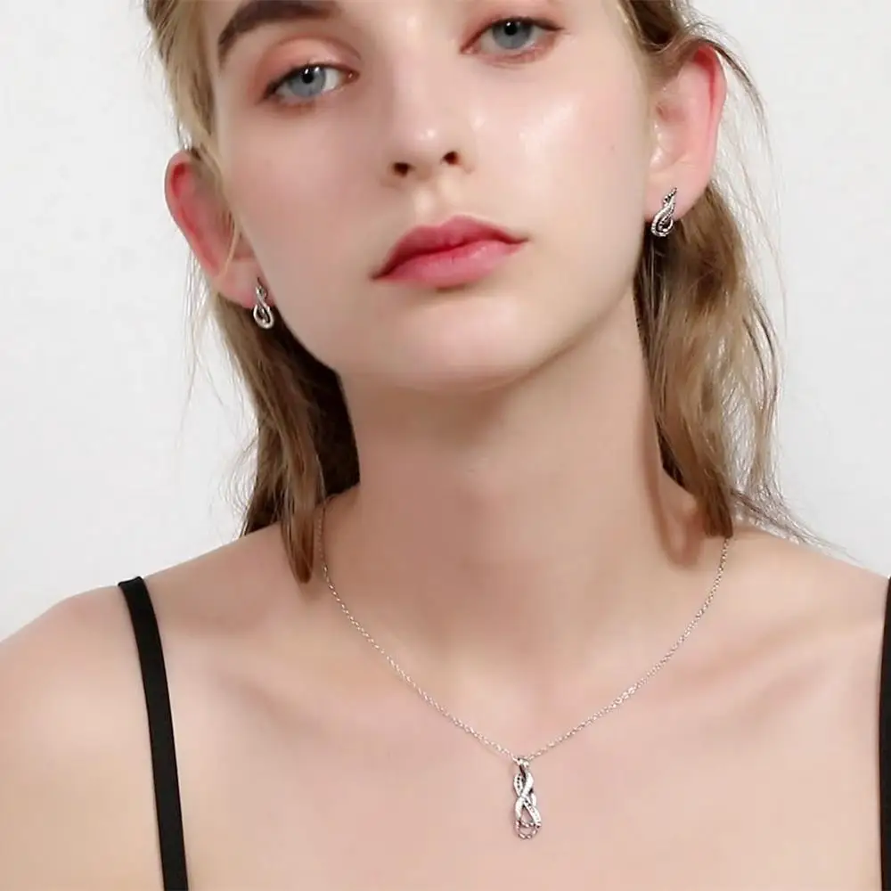 Новый изящный комплект лидер продаж 925 стерлингового серебра ювелирные