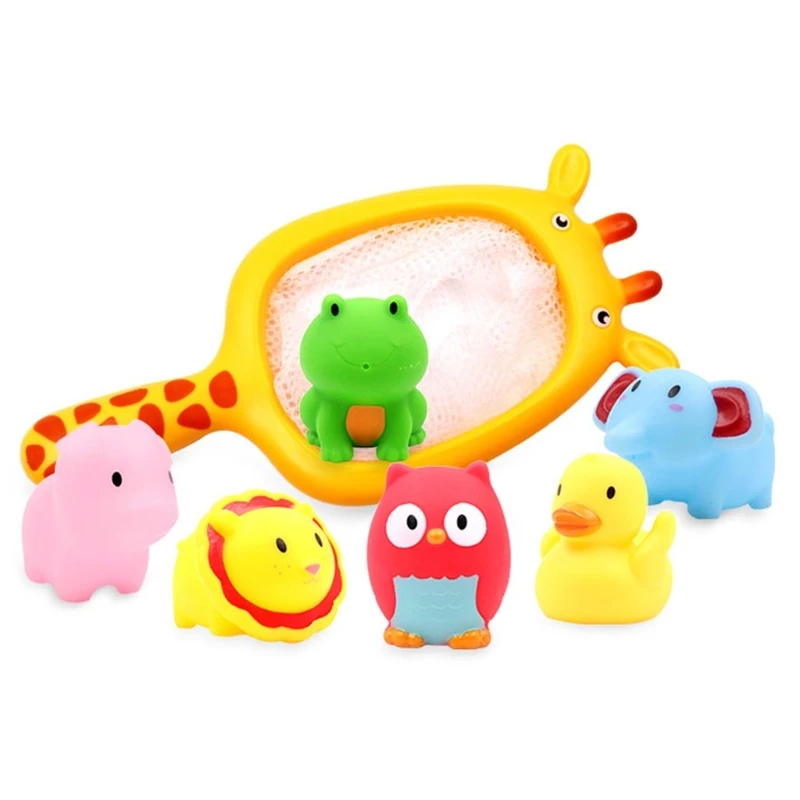 

Floating Animal Shaped Baby Bath Squirt Toys Toddler Salvage Toy Set Water Games Float Fishing Game Little Ocean Bathtub 23GD