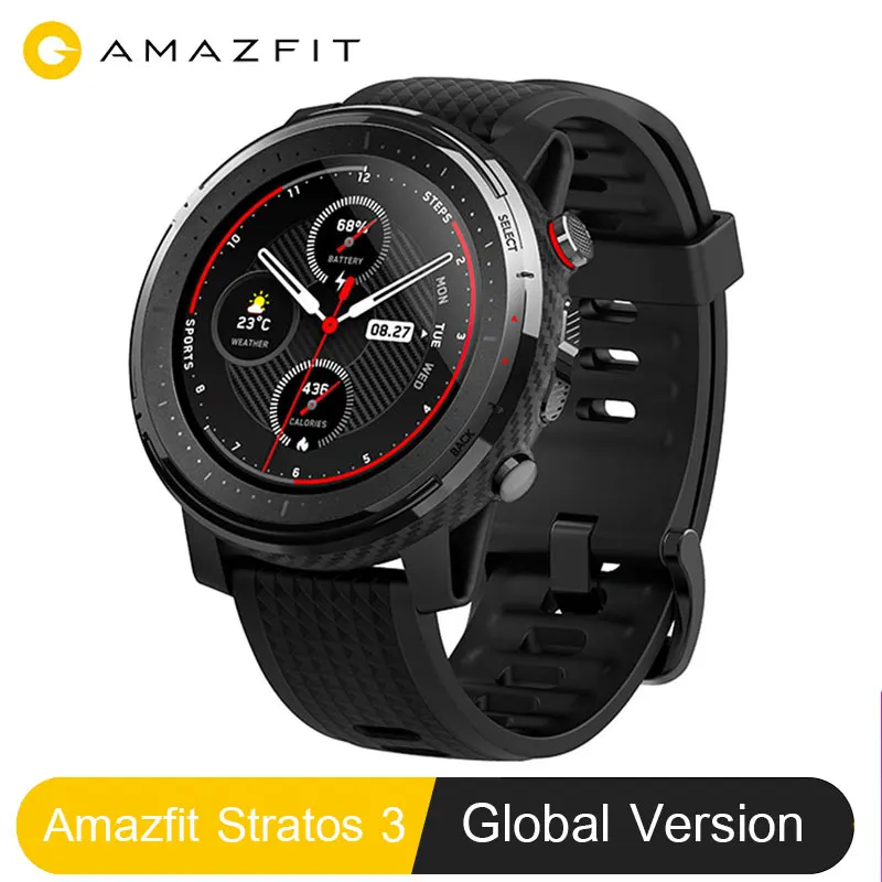 Amazfit Stratos 3 глобальная версия Smartwatch спортивные часы GPS пульсометр
