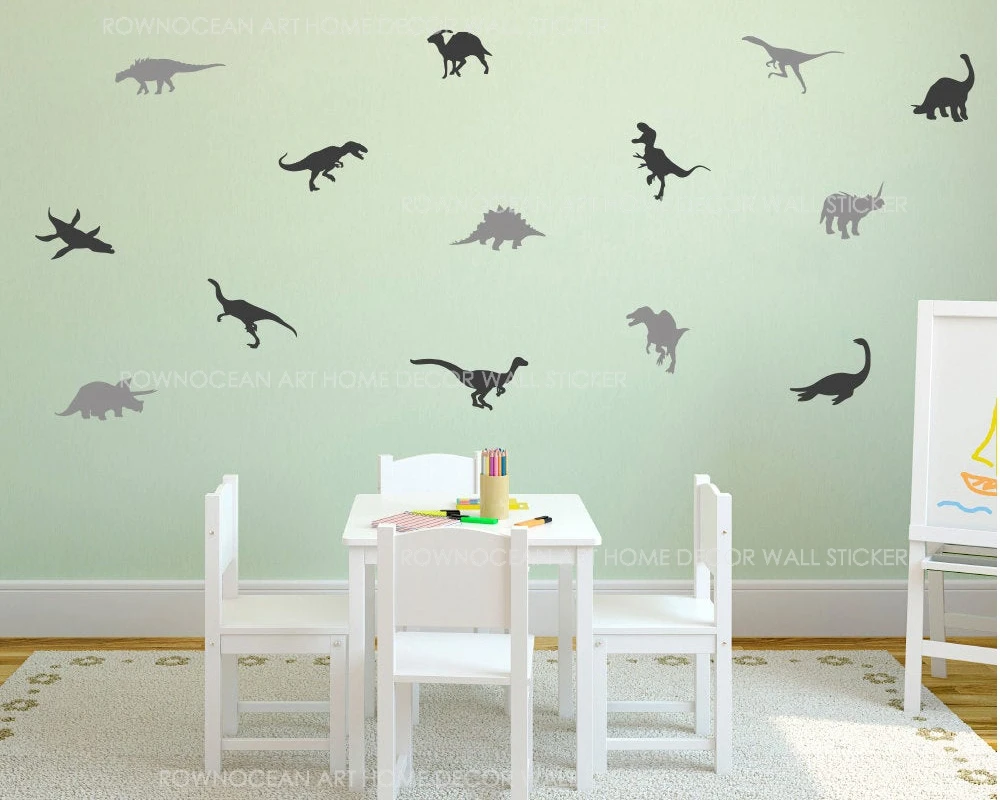 14 видов конструкций динозавр наклейка силуэт Современная виниловая подарки для