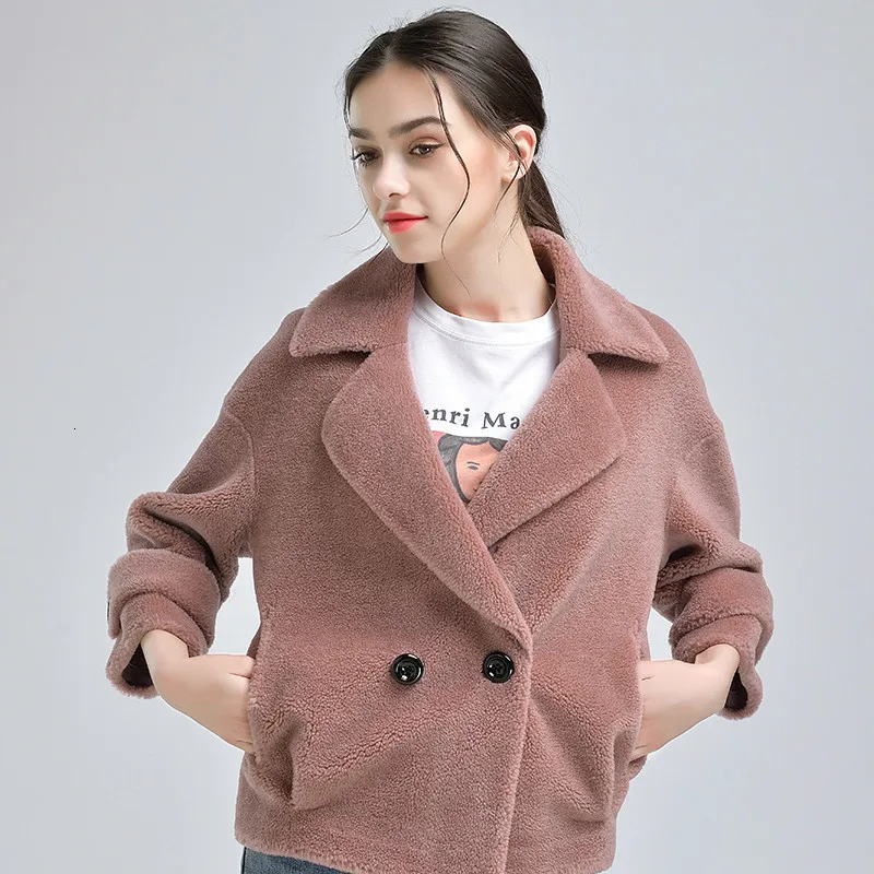 Женское зимнее пальто из натурального меха Овечья овчина мех ягненка настоящая