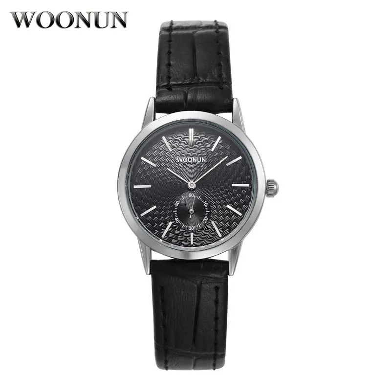 

Pulsera WOONUN Womens Watches Top Brand Luxury Golden Face Quartz Wristwatches Leather Strap Workplace Lady Ultra Thin Watches