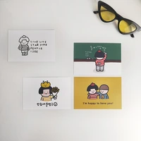 korean ins postcard cute mushroom hairstyle girl decoration card wall sticker background illustration cartoon greeting cards
