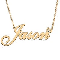 love heart jason name necklace for women stainless steel gold silver nameplate pendant femme mother child girls gift