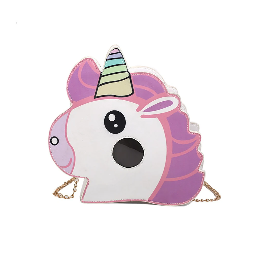 

2021 Fashion Personality Women Lovely Unicorn Modeling Mini Chain Shoulder Bag for Female Funny Handbag Ladies Messenger Purse
