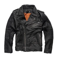 HA-2020 Super Offer  Read Description Asian Size Genuine Cow Skin Mens Cowhide Casual Vintage Leather Jacket