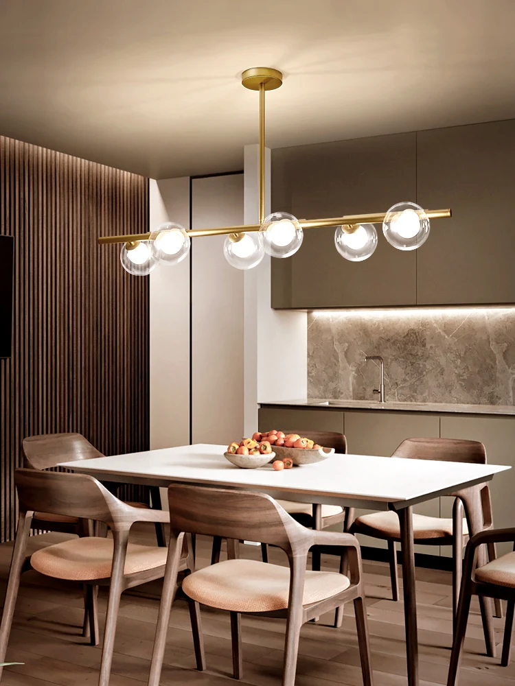 Lámpara LED de bola de cristal para decoración de comedor, luces colgantes modernas de estilo nórdico para bar y restaurante, luminarias en suspensión