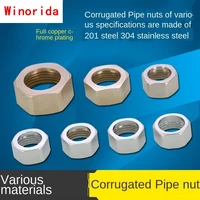 corrugated pipe 12 inch stainless steel nut water heater 304 stainless steel corrugated hose gas pipe joint 2pcs