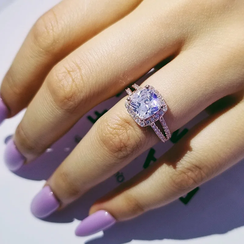 Серебряный цвета розового золота Цвет 925 стерлингового серебра с нашивкой в виде