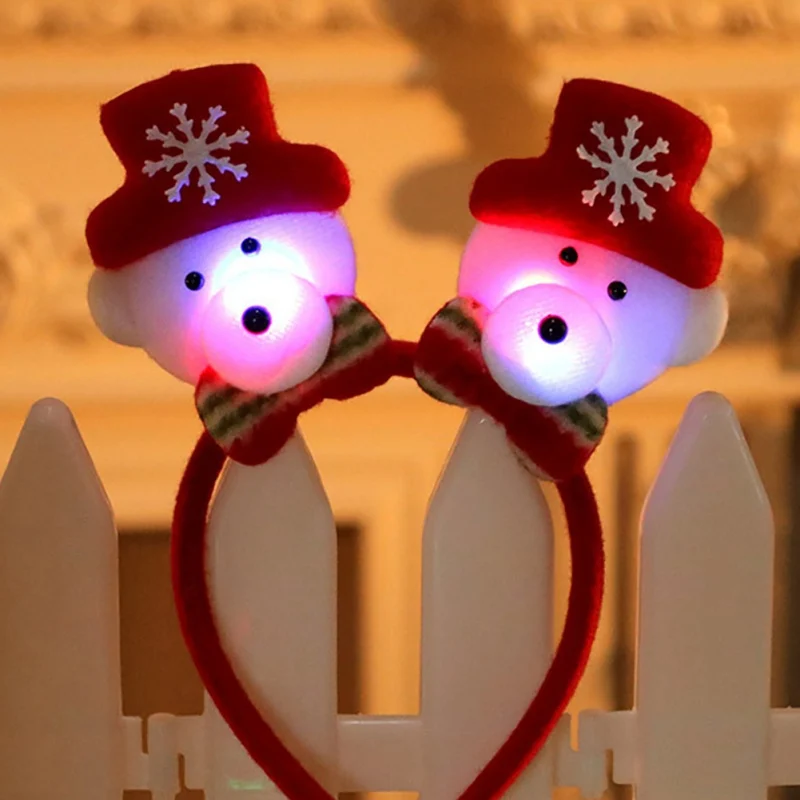 

Creative Glowing Christmas Headbands Santa Tree Elk Antlers Headwear Ornament Cosplay Decor