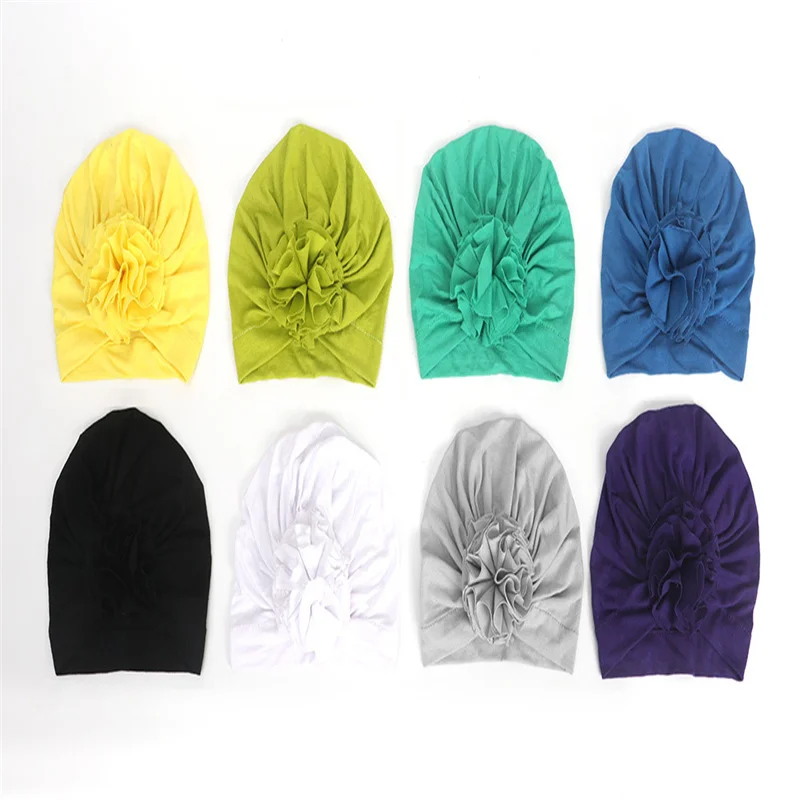New Fashion Flower Baby Hat Newborn Elastic Baby Turban Hats for Girls 10 Colors Cotton Infant Beanie Cap New Fashion Flower Baby Hat Newborn Elastic Baby Turban Hats for Girls 10 Colors Cotton Infant Beanie Cap