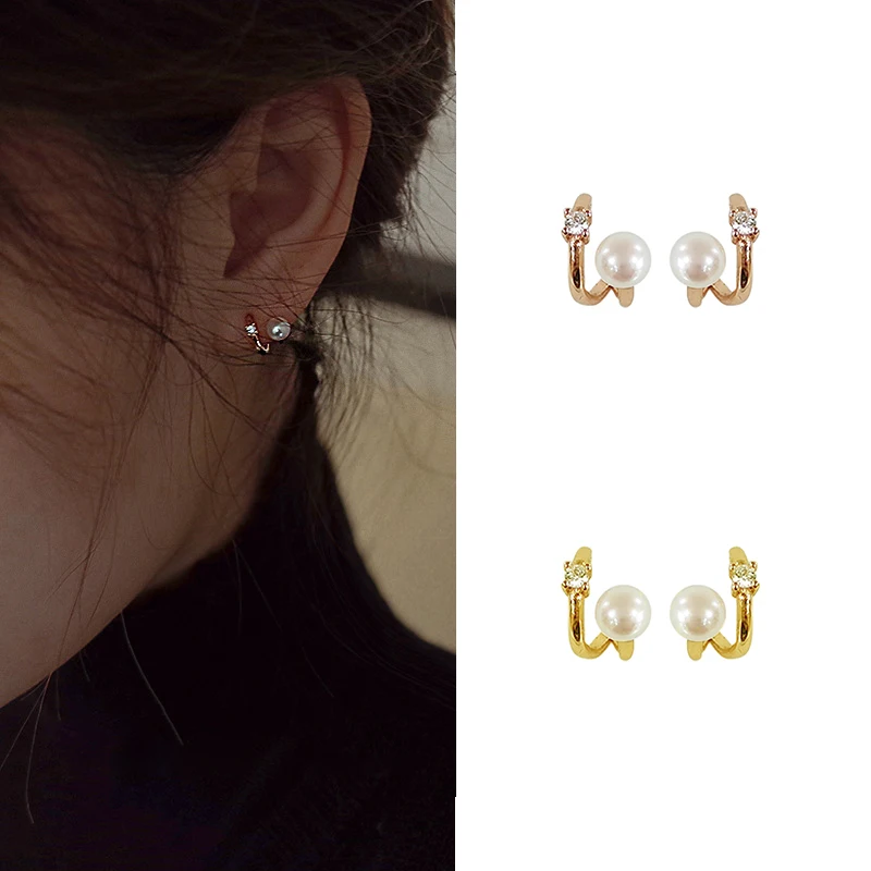 

PONYKISS 925 Silver Minimalist Pearl Champagne Gold 18K Gold Stud Earring for Women Luxury Cute Fine Jewelry Elegant Accessories