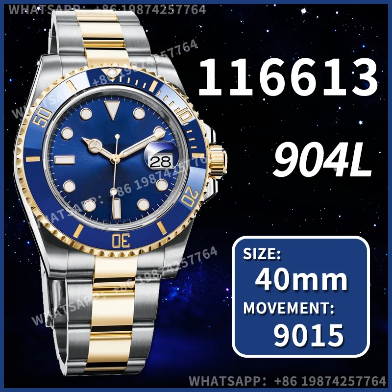 

Мужские автоматические механические часы Submariner 40 мм 116613 LN LB 904L AAA копия 1:1 Super Clone Топ люксовый бренд V11 ARF 18k NOOB