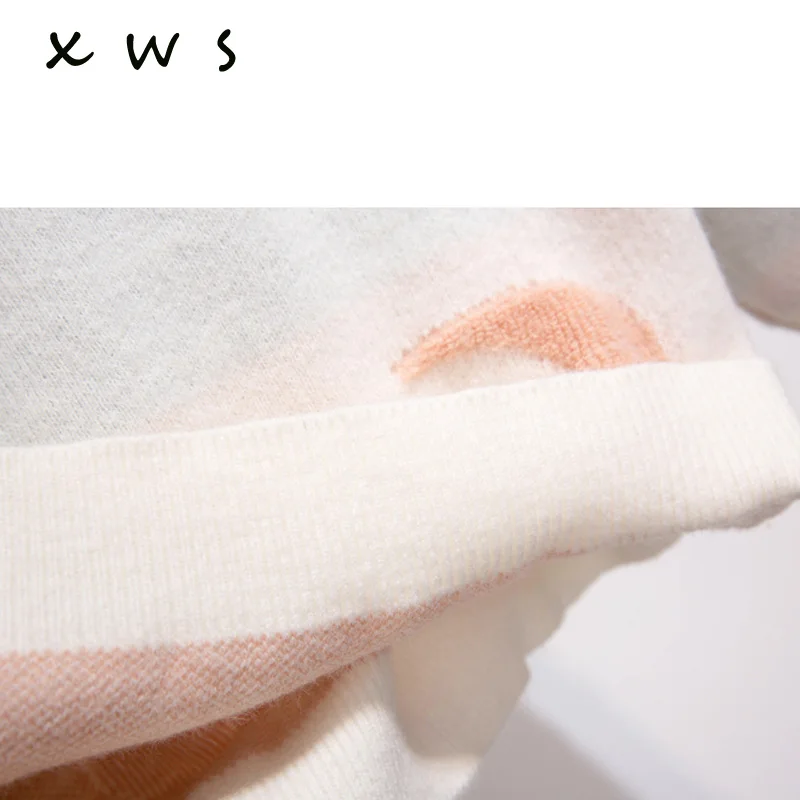 

oversized sweater women pullover autumn winter thick warm long sleeve o neck print kint sweater loose casual knit Jumpers top