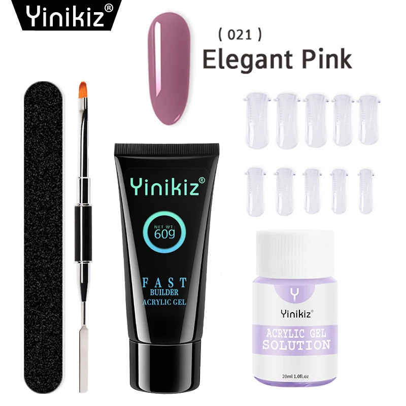 Новый продукт Yinikiz 60 г акриловый полигель для наращивания ногтей 6 цветов
