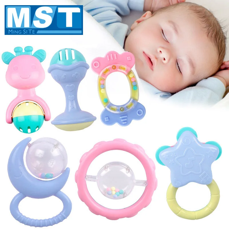 

Hand Hold Shaking Bell Ring Baby Rattles For 0-12 Months Newborns Teether Toys Educational Baby Toys Rattles