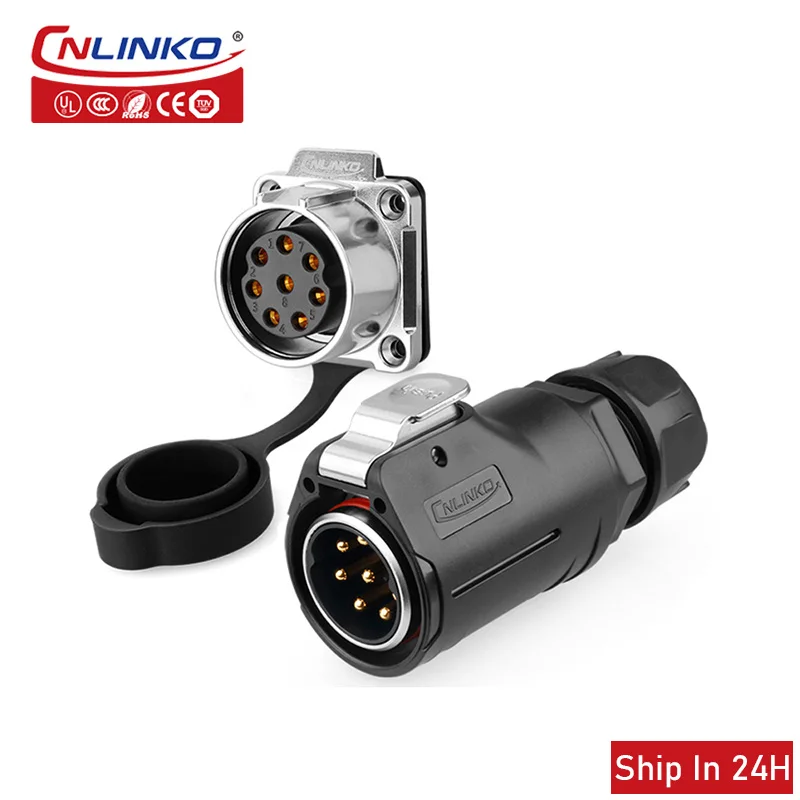 

Cnlinko LP28 Waterproof Plastic Industrial Connector 8pin Waterproof Connector Needle Quick Push-Pull Outdoor Cable Waterproof