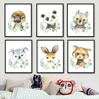 Платформа Панда медведь коала кролик лиса настенная Картина на холсте скандинавские постеры и принты настенные картины для детской комнаты декор для детской комнаты