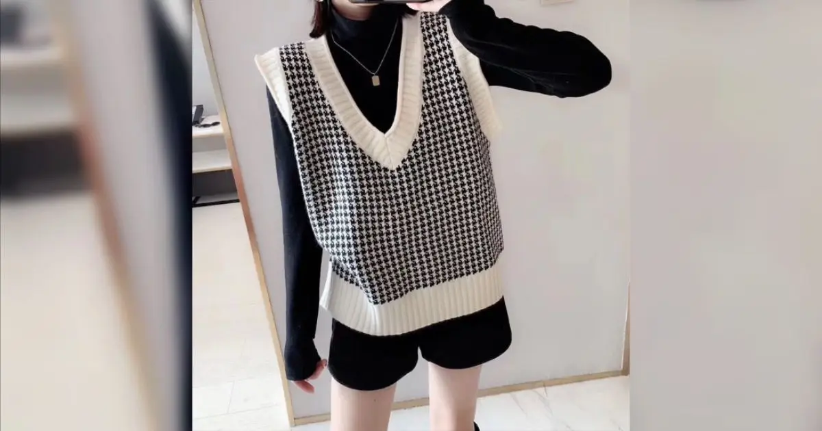 Angora woollen knitted vest sweater 