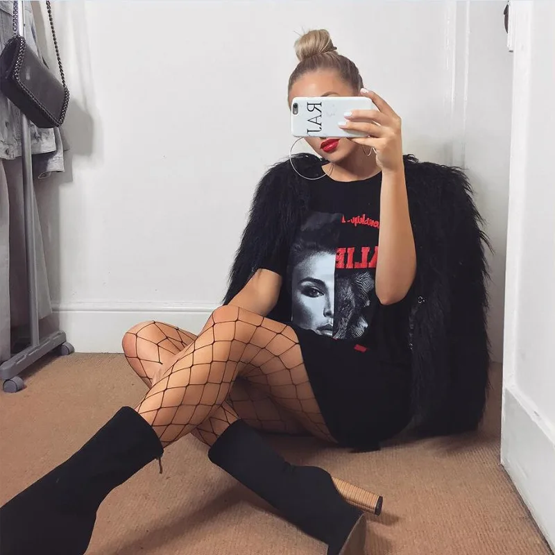 Распродажа сексуальные черные женские чулки в сеточку жаккардовые колготки с