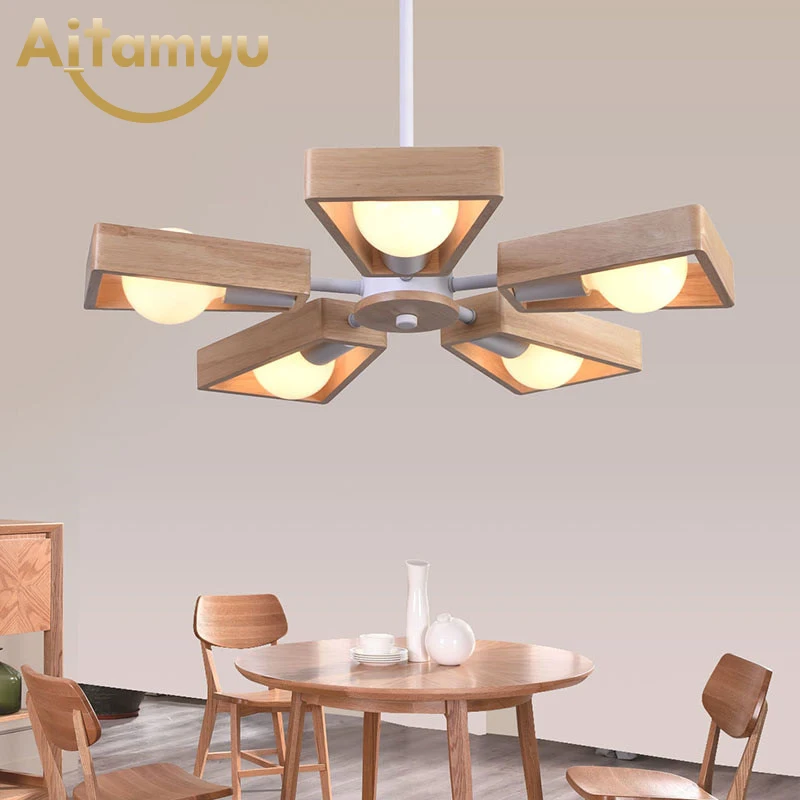 Страна Стиль деревянные люстры светодиодный Лофт Декор подвесной светильник для