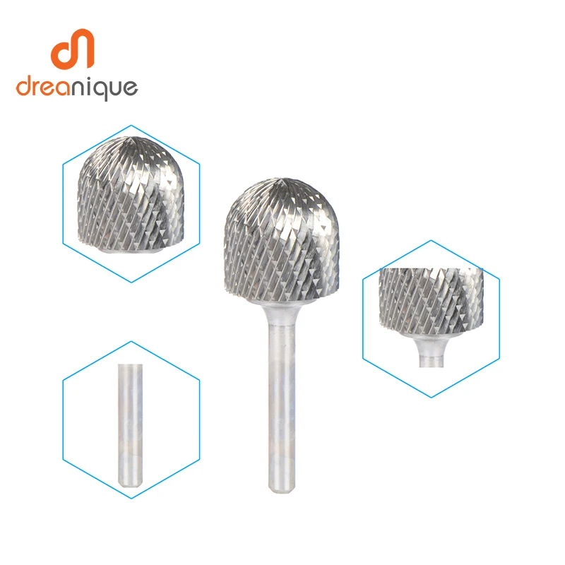 

1pc C252506 cylinder with radius end 25*25mm carbide rotary burr file cutter grinding and abrasive tools milling bits