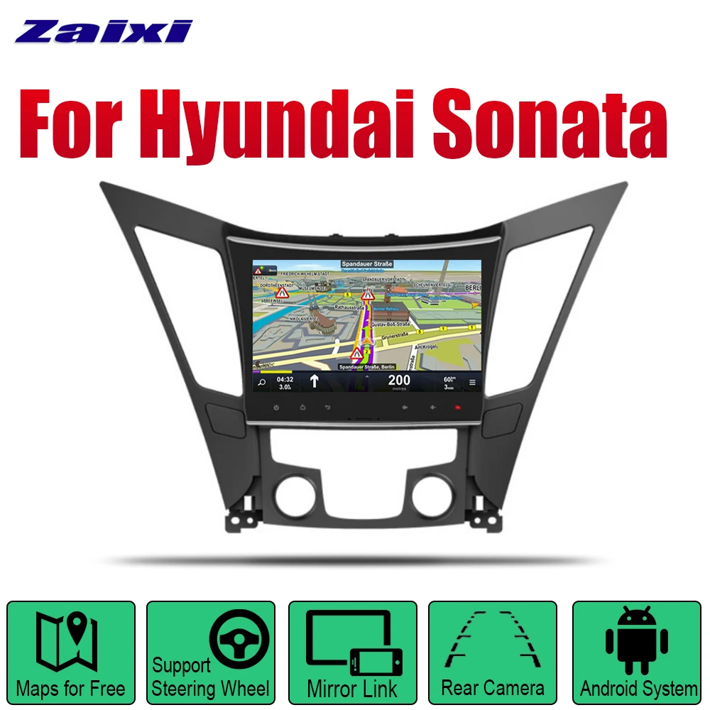 ZaiXi Android Car GPS Navi For Hyundai Sonata YF 2011~2014 player Navigation WiFi Bluetooth Mulitmedia system audio stereo EQ