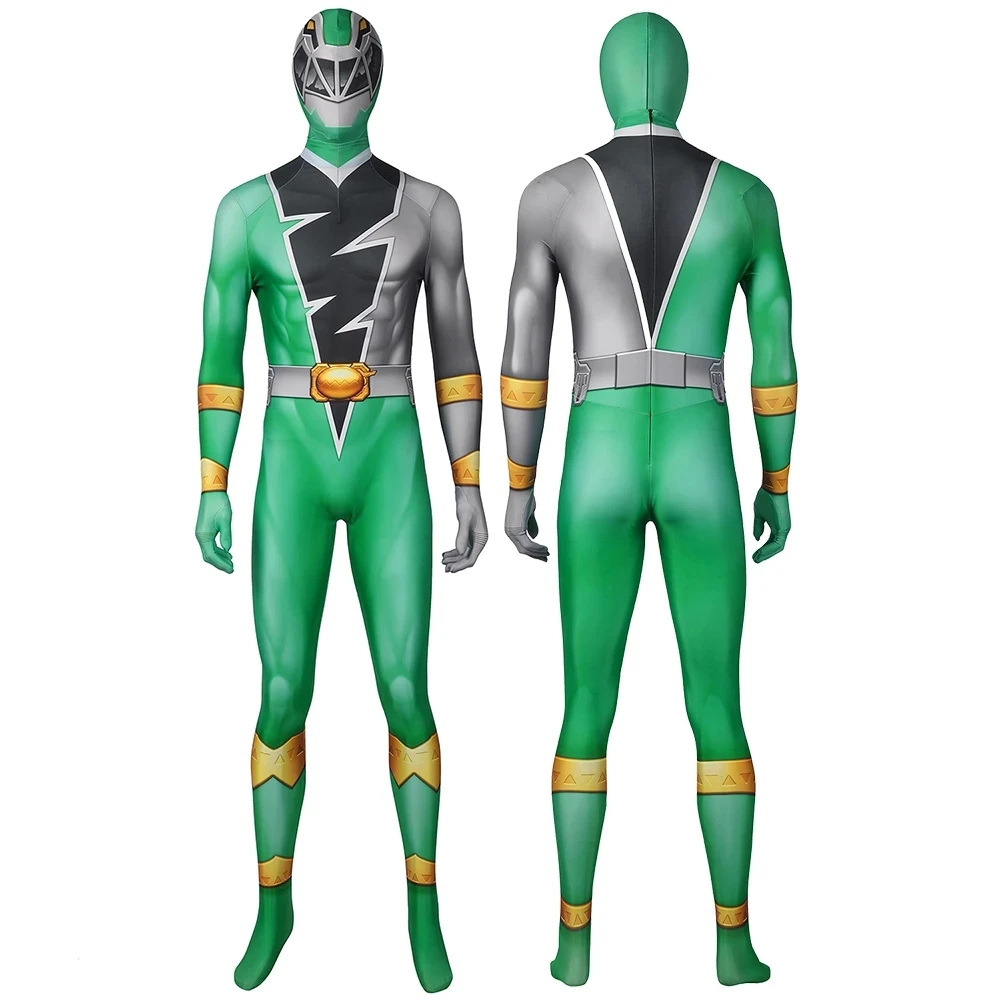 Kishryu Sentai Ryusoulger Cosplay Costume Green Dino Ranger Towa Bodysuit Halloween Masquerade Cool Print Zentai Jumpsuit