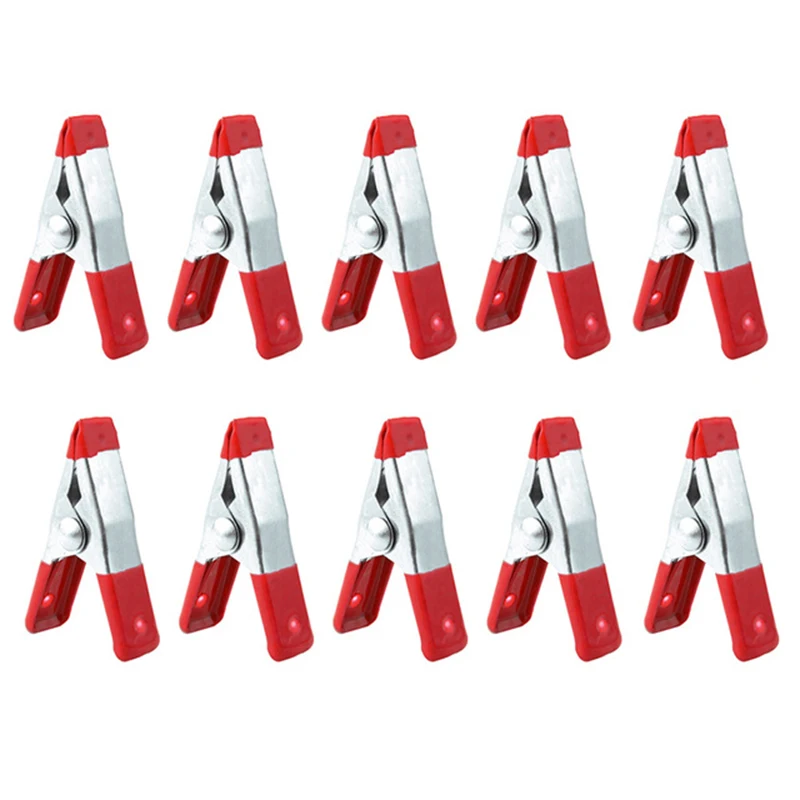 

10 Pcs Mini Metal Spring Clamps With Plastic Tips Tools For Woodworking Supplies
