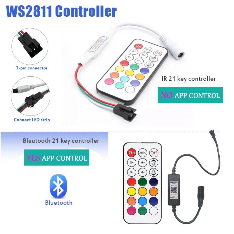 WS2811 Светодиодные Красочные светильник полосы постоянного тока 12В гибкий RGB 2835/5050