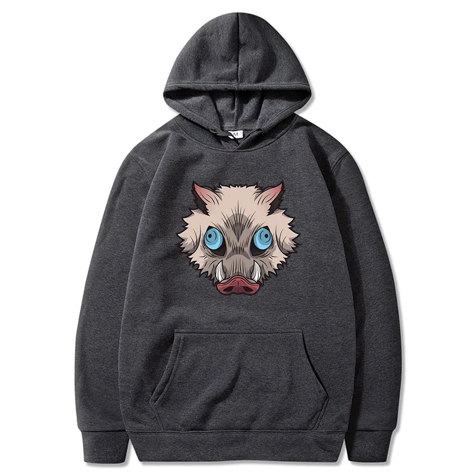 

Women Harajuku Hip Hop Basic Tracksuit Demon Slayer Pullover Hoodies Moletom Anime Inosuke Breath of The Beast Sweatshirt Women