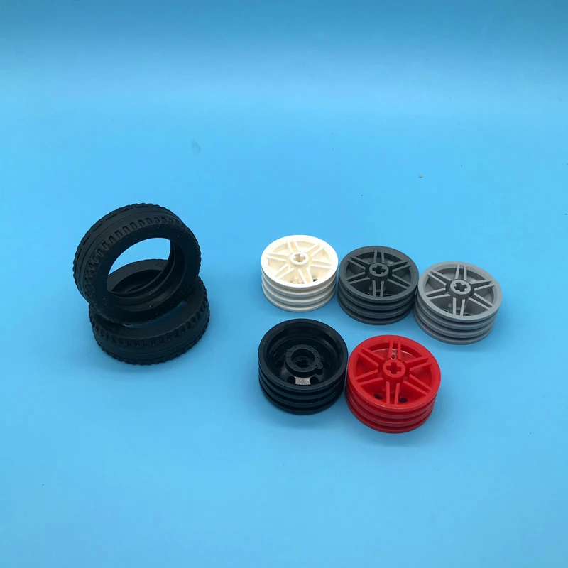 

Small particle technology building block parts automobile tire hub 56904 + 30699 moc 43.2 * 14mm multicolor optional