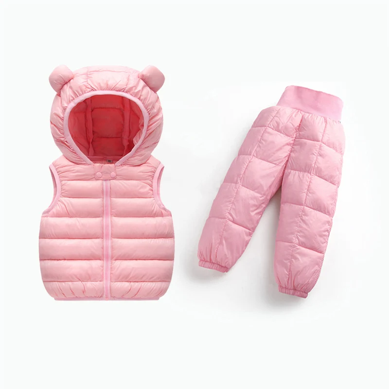 Коллекция 2019 года зимний детский хлопковый комплект одежды из 2 предметов жилет +