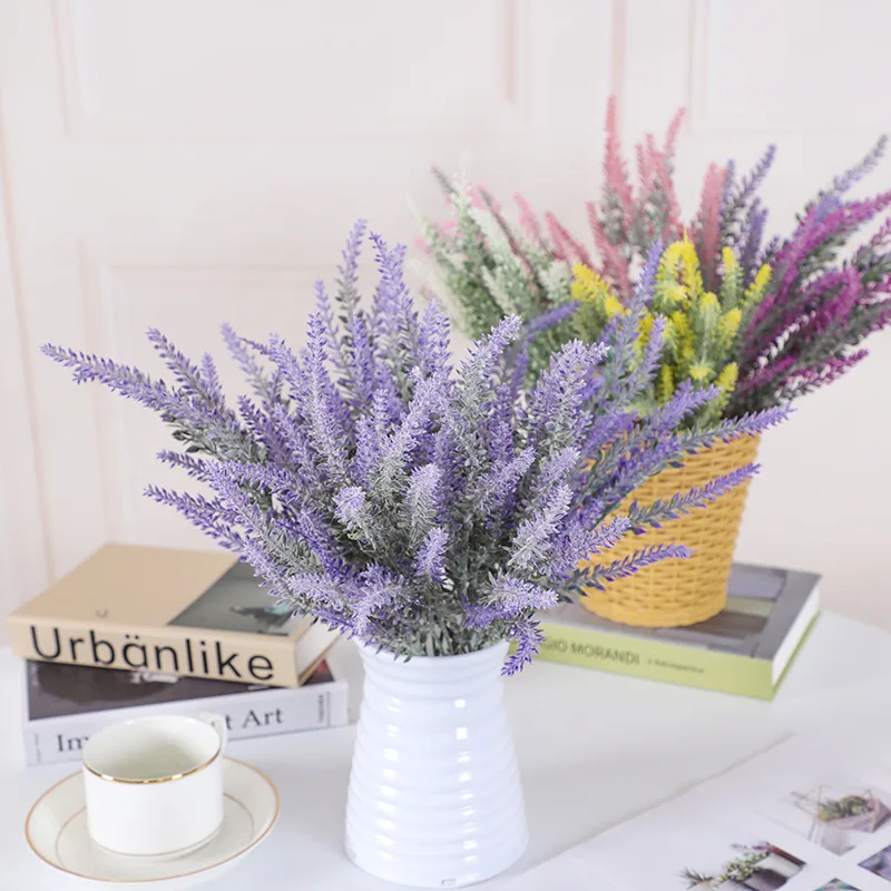 

1bouquet Provence Lavender Artificial Flowers High Quality Flower for Home Decor Wedding Decor Grain Decorative Fake Plant Silk
