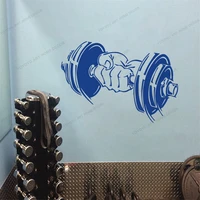 fitness gym sport vinyl interior design room club decor decals barbells pattern wall sticker removable decoration mural cx1330