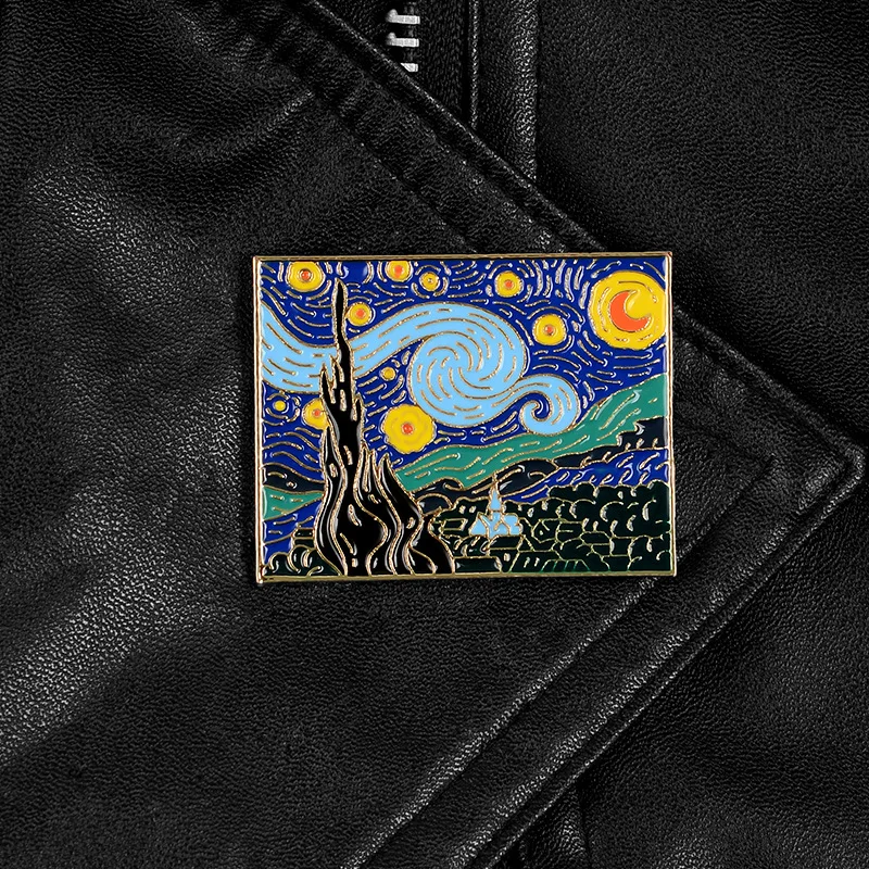 Мультяшная эмалированная брошь sun moon звезда небо картина маслом значок из сплава