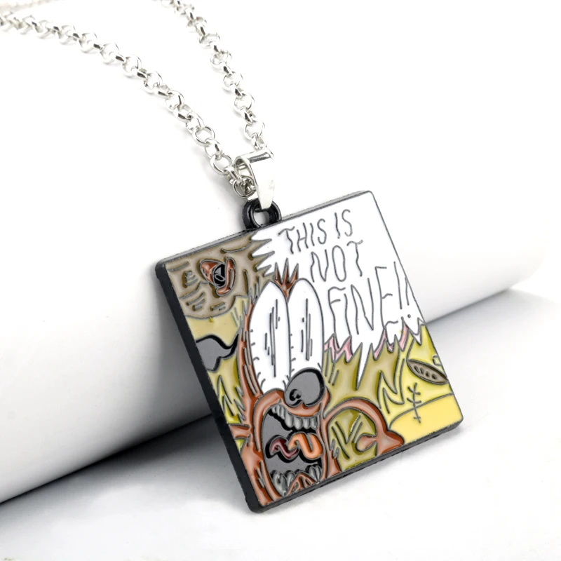 Anime Cartoon This Is Not Fine Everything On Fire Metal Enamel Pendant Keychain Keyrings For Kids Children Women/Men Gift | Украшения и