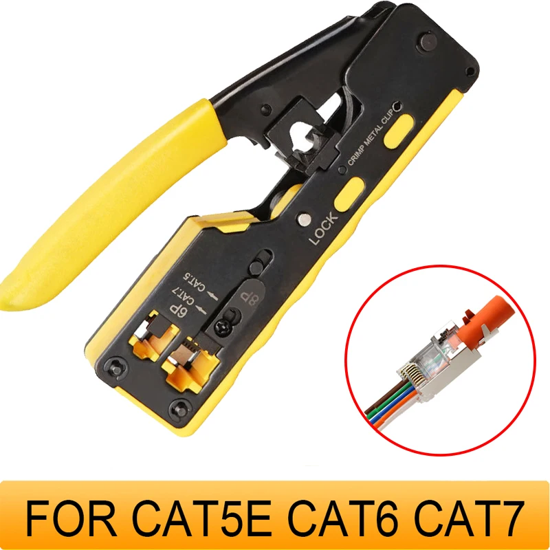 

For Rj45 RJ12 RJ11 Pliers Crimper Ethernet Cable Stripper Cat5 Cat6 Cat7 CAT8 Network Crimping Tool Networking Clamp Clip Lan