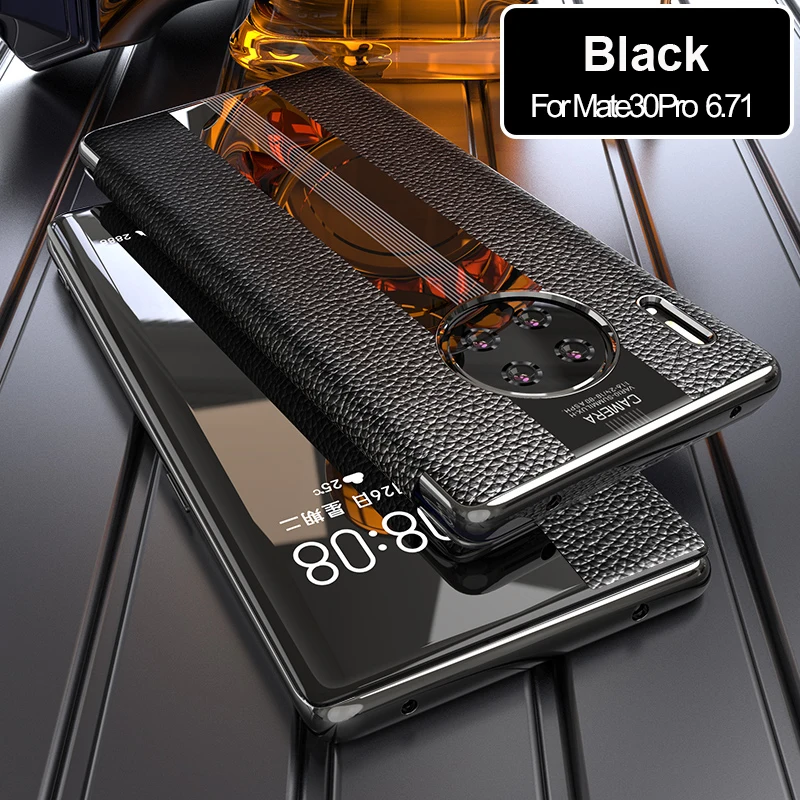 Mate 30 Роскошный чехол из натуральной кожи для huawei mate 30 pro Чехол кожаный умный флип-чехол для huawei mate 30 Pro Защитная крышка
